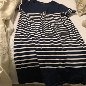 Never worn ( no tags) navy dress white stripes.